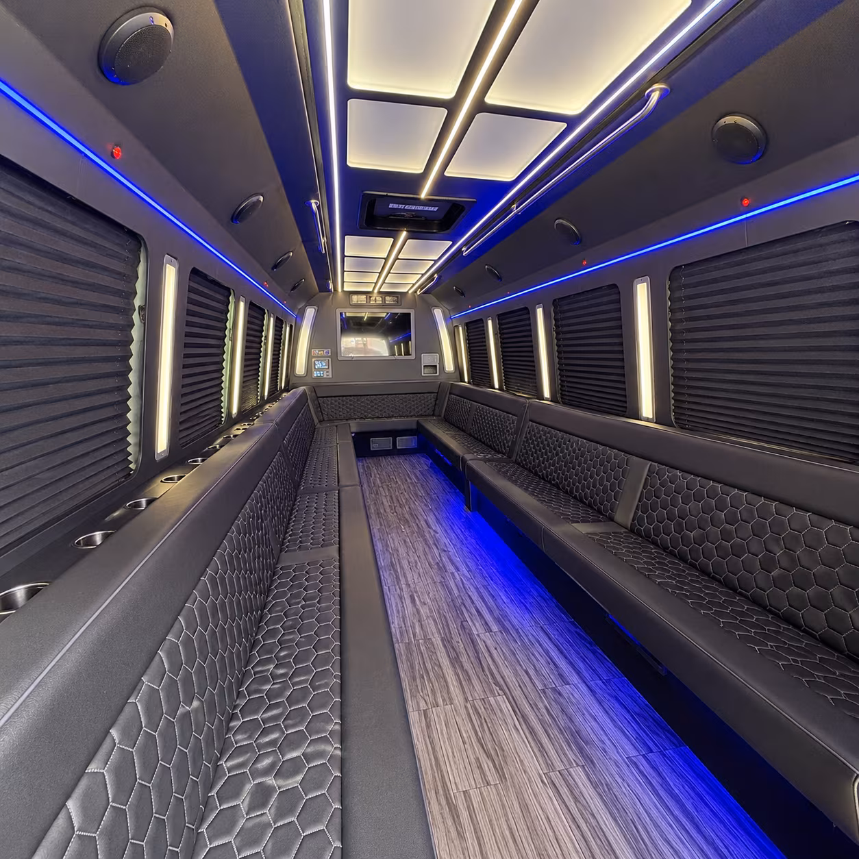 chandler 30 passenger party bus interior