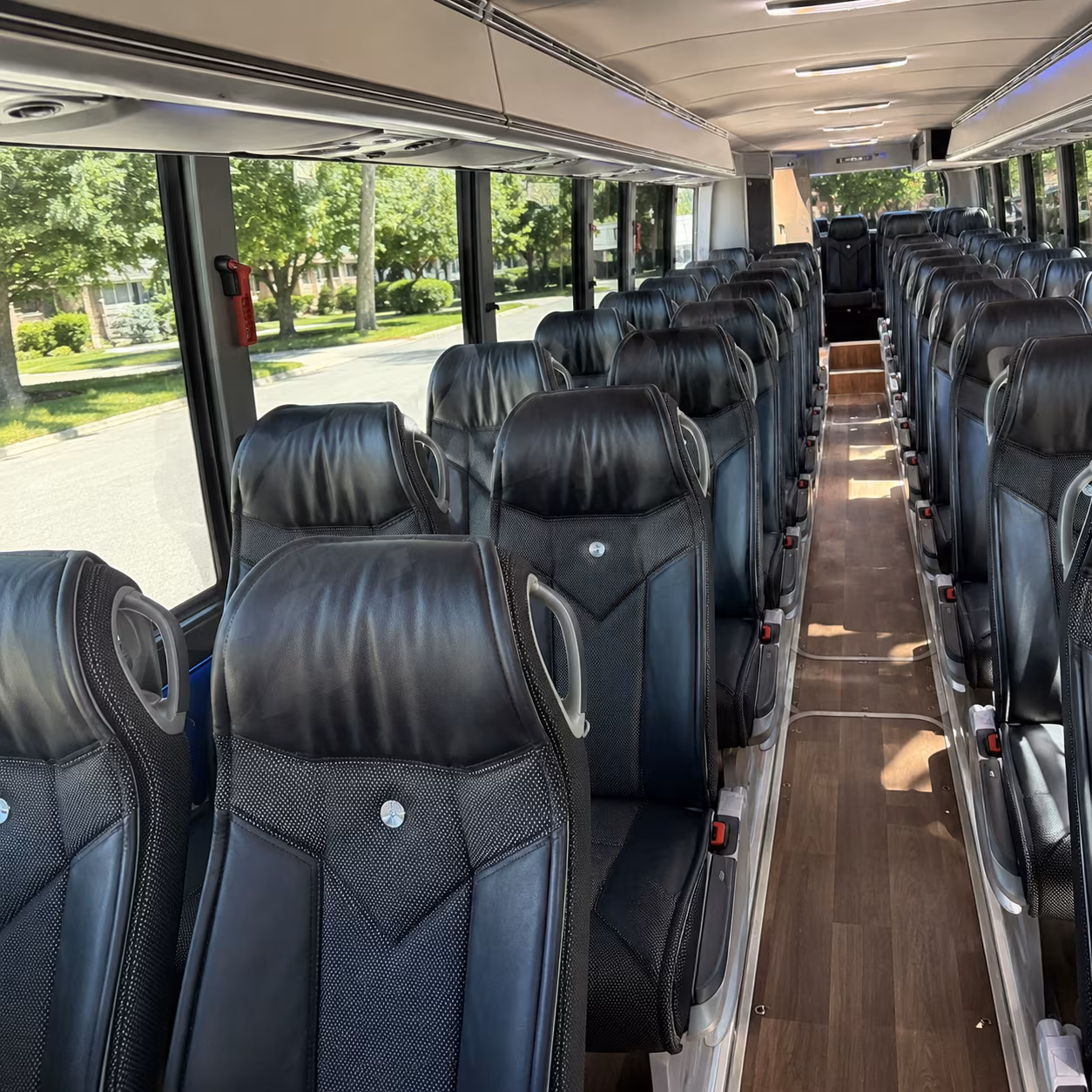 chandler 40 passenger charter bus inside