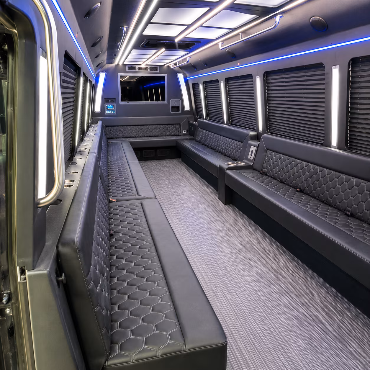 chandler 40 passenger party bus interior