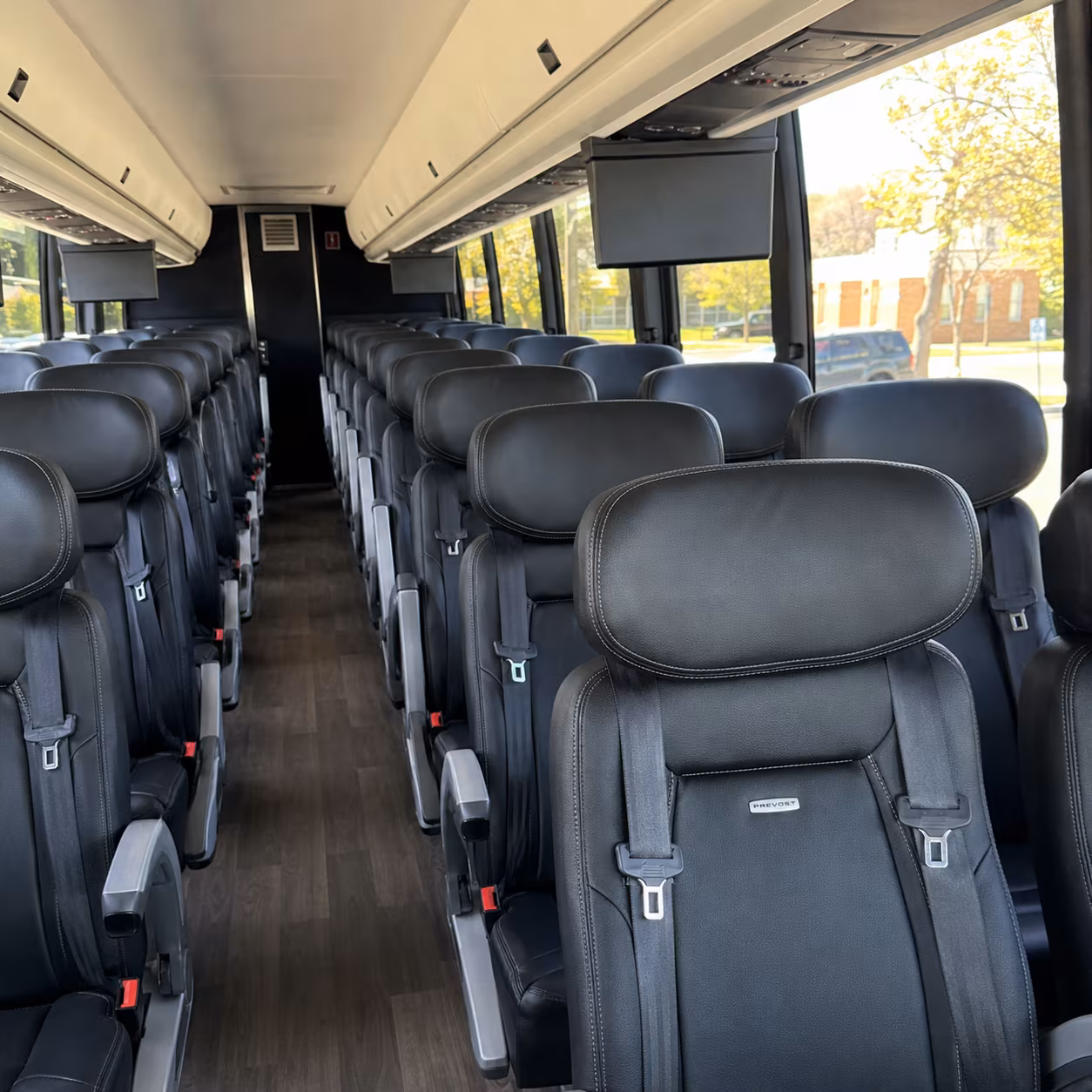 chandler 45 passenger charter bus inside