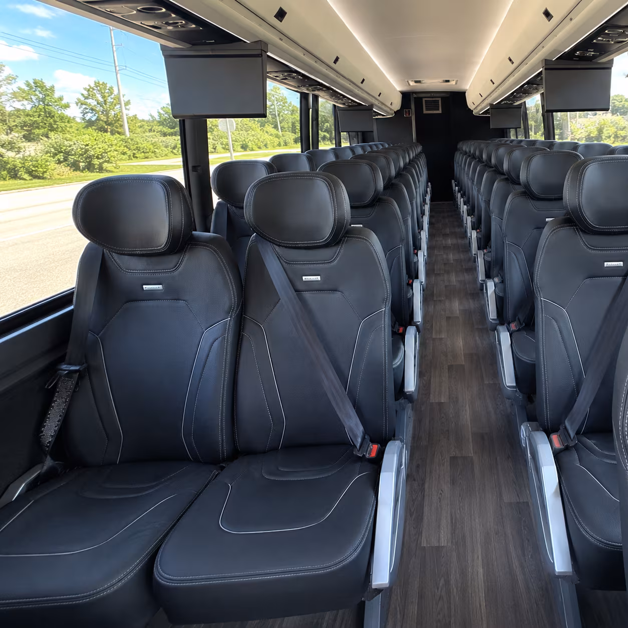 chandler 47 passenger charter bus inside