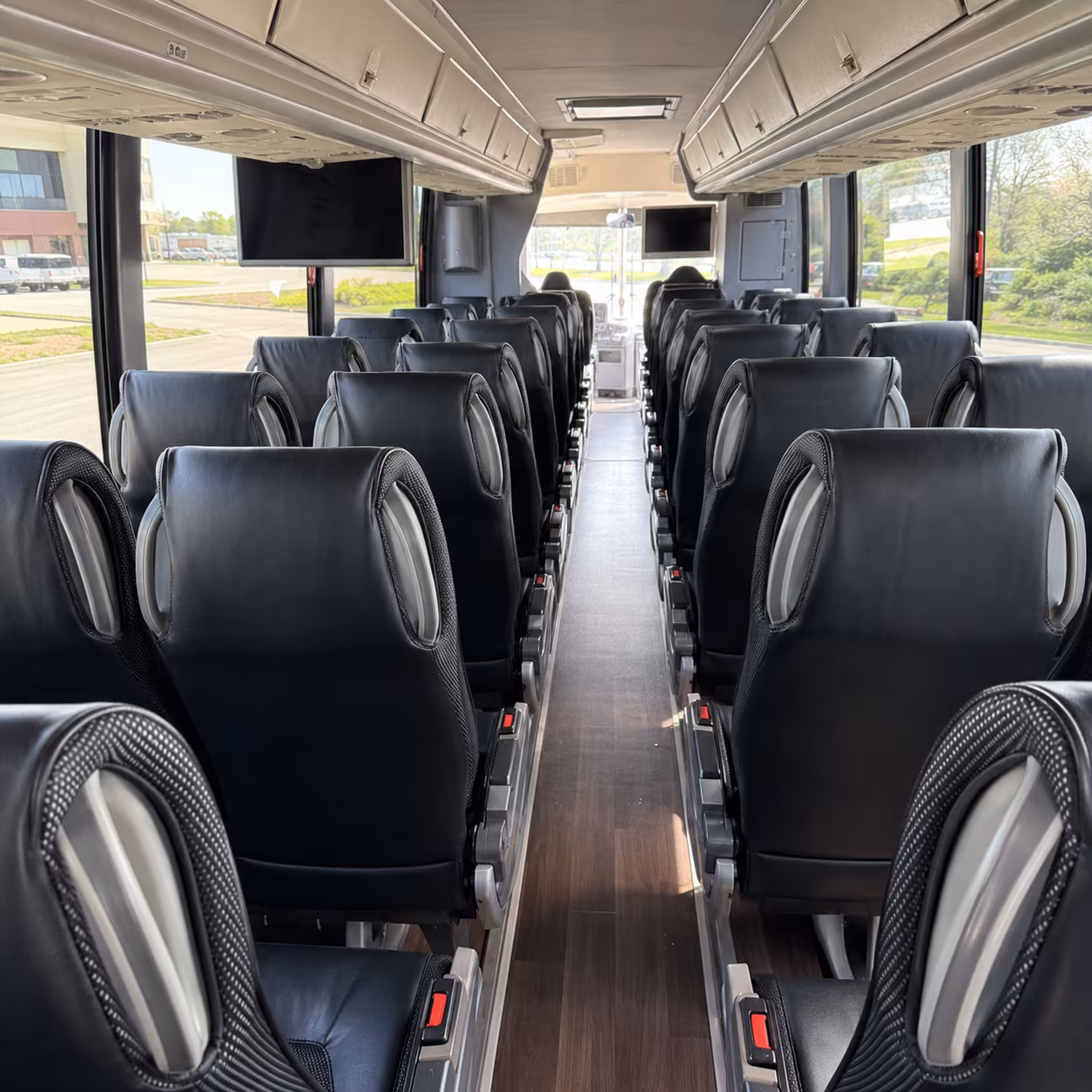chandler 56 passenger charter bus inside